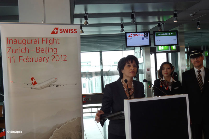 11 février 2012 - Vol inaugural Zurich-Beijing