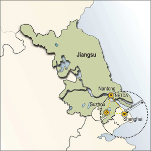 Map Jiangu and Nantong