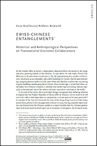 2025 - Lena KAUFMANN et Niklaus REMUND - Swiss-Chinese Entanglements - Historical and Anthropological Perspectives on Transnational Economic Collaborations